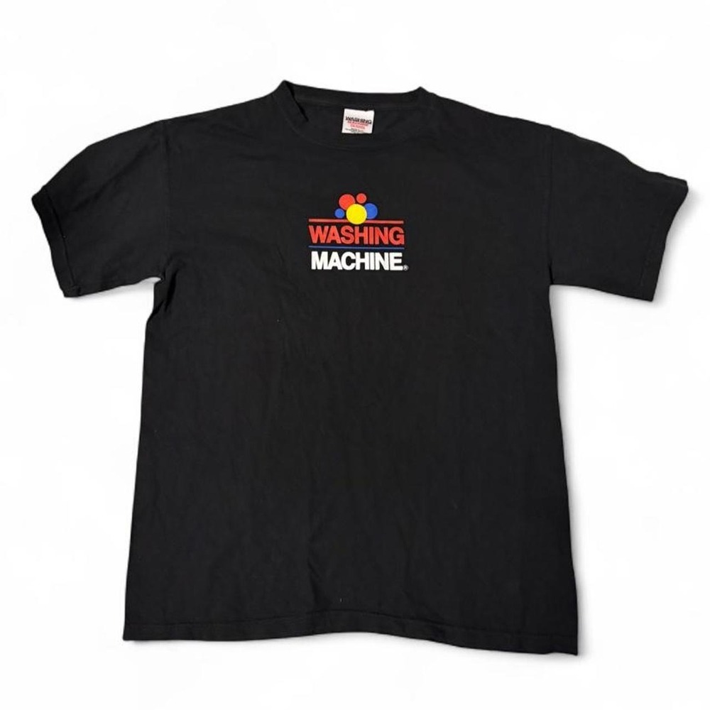Washing Machine Mens Graphic T-Shirt Black Streetwear Made in USA Size M